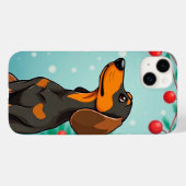 Coques Case-Mate iPhone Dachshund de style cartoon (Verso (horizontal))
