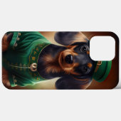 Coques Case-Mate iPhone Dachshund Dog en tenue de la Saint Patrick (Verso (horizontal))