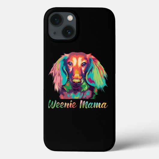 Coques Case-Mate iPhone Dachshund Mama Wiener Chien Rose Fleurs mignonnes (Verso)