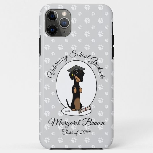 Coques Case-Mate iPhone Dachshund (noir et bronzé) - chien mignon (Dos)
