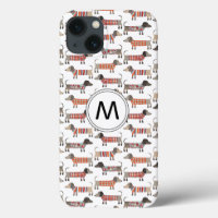 Dachshund Saucage Chien Monogramme Coque-Mate iPho
