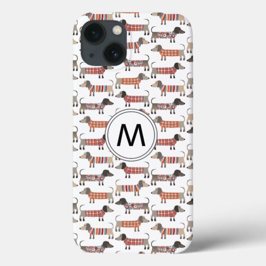 Coques Case-Mate iPhone Dachshund Saucage Chien Monogramme Coque-Mate iPho (Verso)