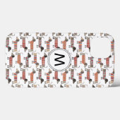 Coques Case-Mate iPhone Dachshund Saucage Chien Monogramme Coque-Mate iPho (Verso (horizontal))