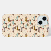 Coques Case-Mate iPhone Dachshunds drôles en chapeaux et écharpes (Verso (horizontal))