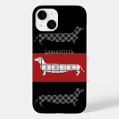 Coques Case-Mate iPhone Dachshunds Plaid sur des bandes personnalisées (Verso)