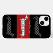 Coques Case-Mate iPhone Dachshunds Plaid sur des bandes personnalisées (Verso (horizontal))