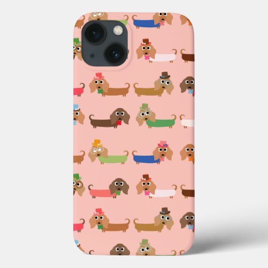 Coques Case-Mate iPhone Dachshunds sur rose (Verso)