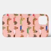 Coques Case-Mate iPhone Dachshunds sur rose (Verso (horizontal))