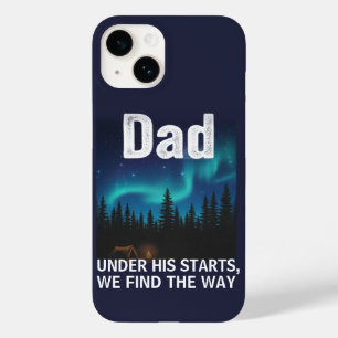 Coque Pour iPhone 14 Dad Camping sous les lumières du Nord Personnalisa