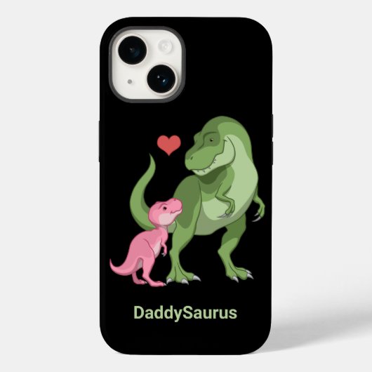 Coques Case-Mate iPhone DaddySaurus Tyranosaurus Rex & Baby Girl Dino (Verso)