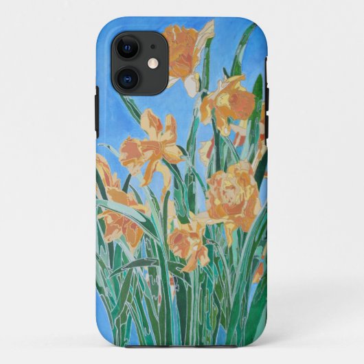 Coques Case-Mate iPhone Daffodiles d'or en fleurs Gras Line Art (Dos)