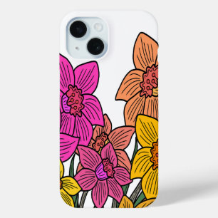 Coque Pour iPhone 15 Daffodils colorés Fleurs Design