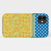 Coques Case-Mate iPhone Daffodiques d'or et Pois bleus (Dos (Horizontal))