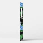 Coques Case-Mate iPhone Dahlia Bleu Sur Noir (Verso / Gauche)