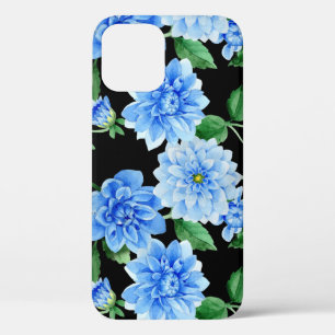 Case-Mate iPhone Case Dahlia Bleu Sur Noir