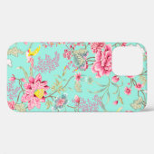 Coques Case-Mate iPhone Dahlia rose sur vert (Verso (horizontal))