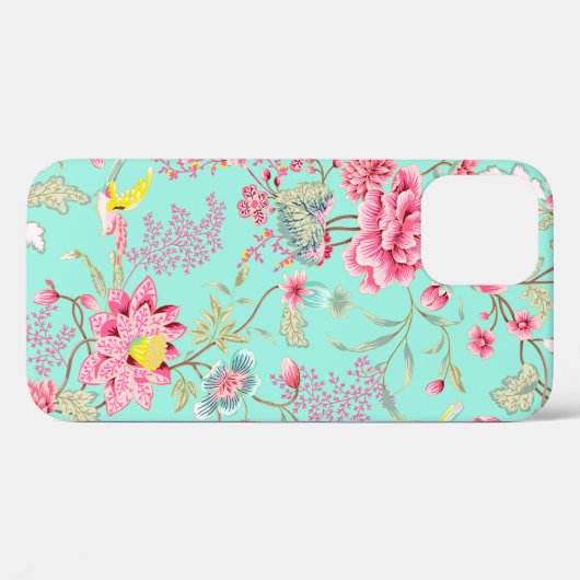 Coques Case-Mate iPhone Dahlia rose sur vert (Verso (horizontal))