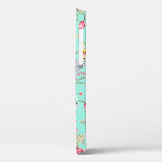 Coques Case-Mate iPhone Dahlia rose sur vert (Verso / Gauche)