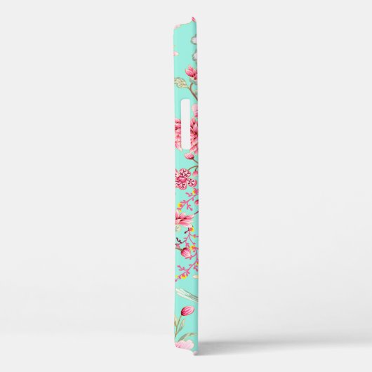 Coques Case-Mate iPhone Dahlia rose sur vert (Verso / Droite)