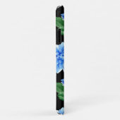 Coques Case-Mate iPhone dahlias bleu sur noir (Dos/Droite)