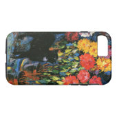 Coques Case-Mate iPhone Dahlias et Chat noir, peinture d'art (Dos (Horizontal))