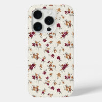 Dainty Gold Maroon motif floral