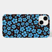 Coques Case-Mate iPhone Dainty Sky Blue Floral Chintz Pattern Black iPhone (Verso (horizontal))