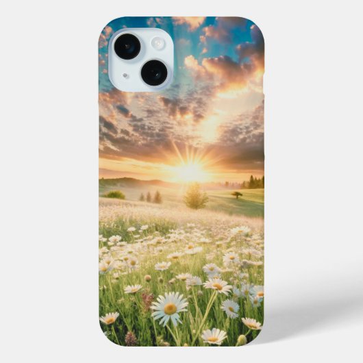 Coques Case-Mate iPhone Daisies Flowers Meadow Sunrise (Verso)