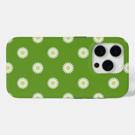 Coques Case-Mate iPhone Daisies Motif illustratif sur Vert (Verso (horizontal))