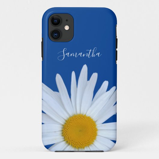 Coques Case-Mate iPhone Daisy Blue Elegant White Script Coque-Mate iPhone  (Dos)