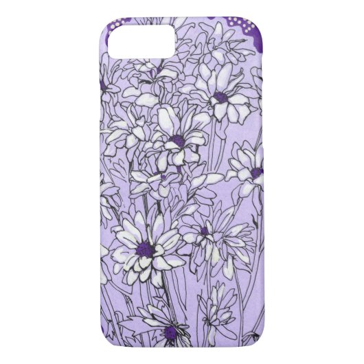 Coques Case-Mate iPhone Daisy Chrysanthemum, fleurs en fleurs ultra violet (Dos)