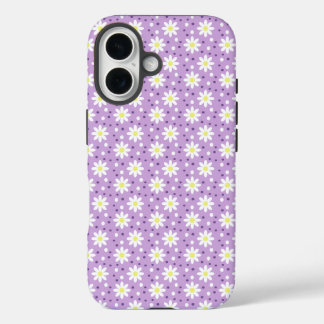 Coques iPhone 16 daisy dots lilac