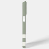 Coques Case-Mate iPhone Daisy Flower Cream Stripes Sage Green Name (Verso / Droite)