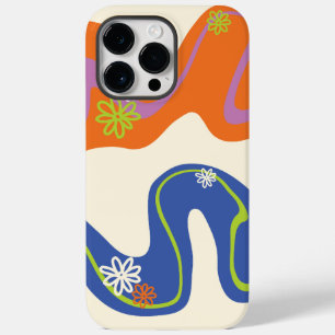 Coque Pour Pour iPhone 14 Pro Max Daisy Groove Bleu, orange, violet, vert et crème