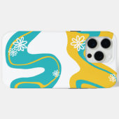 Coques Case-Mate iPhone Daisy Groove - Turquoise et jaune (Verso (horizontal))