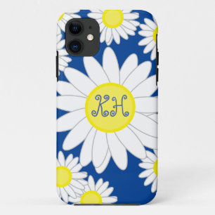 Case-Mate iPhone Case Daisy Monogram Marine Bleu blanc et jaune