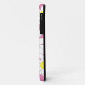 Coques Case-Mate iPhone Daisy Monogram rose blanc et jaune (Dos/Gauche)