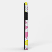 Coques Case-Mate iPhone Daisy Monogram rose blanc et jaune (Dos/Droite)