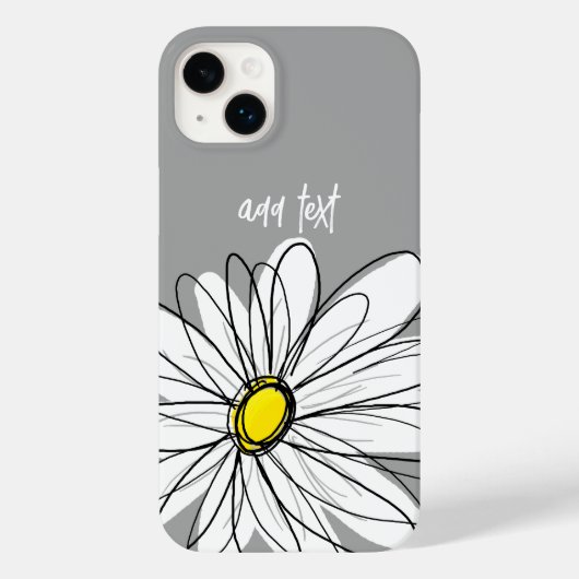 Coques Case-Mate iPhone Daisy tendance avec gris et jaune (Verso)