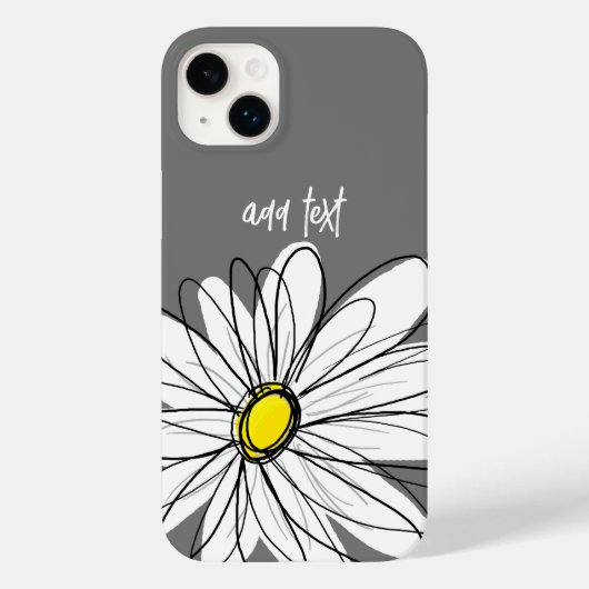Coques Case-Mate iPhone Daisy tendance avec gris et jaune (Verso)