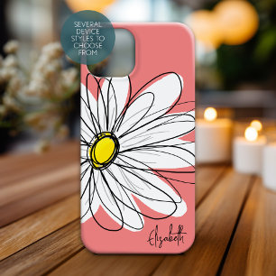 Coques iPhone 16 Daisy tendance Floral et Whimsical Nom personnalis