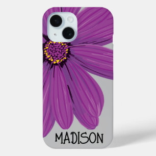 Coque Pour iPhone 15 Daisy tendance Floral Illustration Nom personnalis