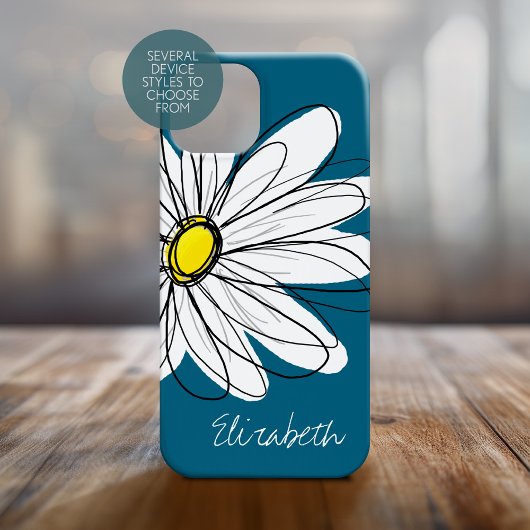 Coques Case-Mate iPhone Daisy tendance Floral Illustration Nom personnalis