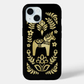 Coques Case-Mate iPhone Dala suédois Horse or et noir (Verso)
