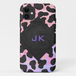 Coque Case-Mate Pour iPhone Dalmatien Monogramme Noir et Rose