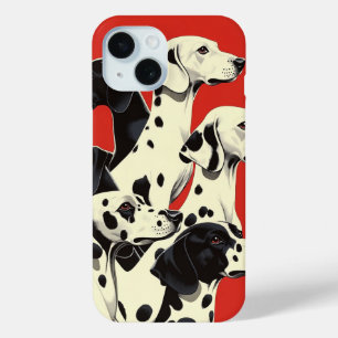 Coque Pour iPhone 15 Dalmatiens en formation   Art de chien gras