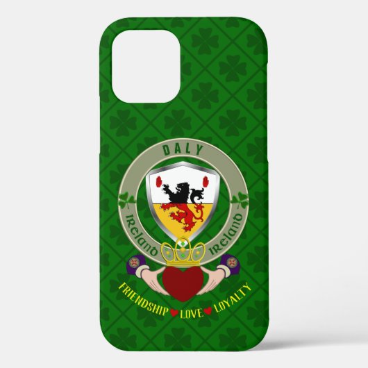 Coques Case-Mate iPhone Daly Irish Shield & Claddagh Personnalisé (Verso)