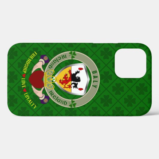 Coques Case-Mate iPhone Daly Irish Shield & Claddagh Personnalisé (Verso (horizontal))