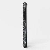 Coques Case-Mate iPhone Damas argentés noir et métallique monogrammes (Dos/Gauche)
