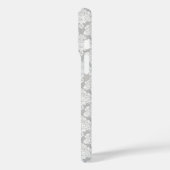 Coques Case-Mate iPhone Damas blanc sur Monogramme gris et nom jolie (Verso / Gauche)